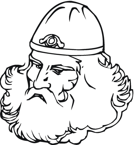 Viking With Big Beard  Coloring Page